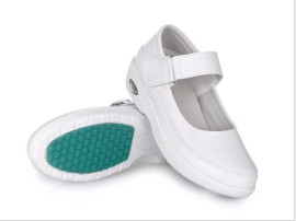 新款真皮白色护士鞋抗震弹力气垫女单鞋防滑工作鞋