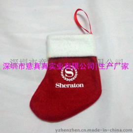 圣诞袜 深圳圣诞袜厂家 生产红色毛绒圣诞帽 迷你型