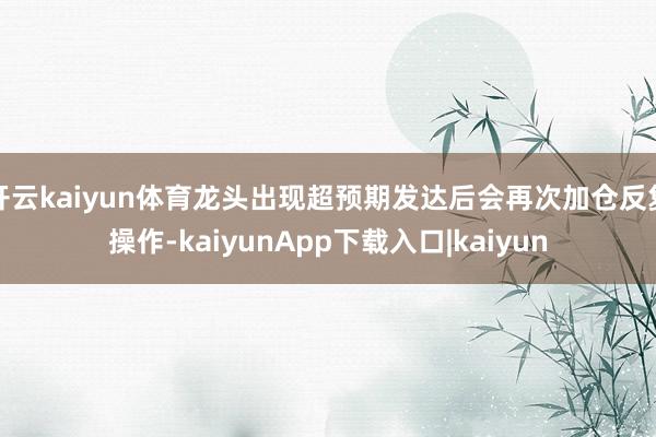 开云kaiyun体育龙头出现超预期发达后会再次加仓反复操作-kaiyunApp下载入口|kaiyun