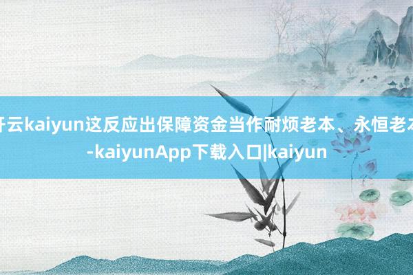 开云kaiyun这反应出保障资金当作耐烦老本、永恒老本-kaiyunApp下载入口|kaiyun