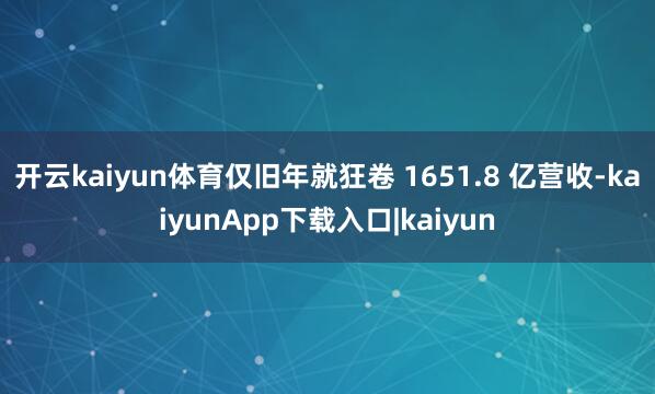 开云kaiyun体育仅旧年就狂卷 1651.8 亿营收-kaiyunApp下载入口|kaiyun