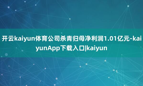 开云kaiyun体育公司杀青归母净利润1.01亿元-kaiyunApp下载入口|kaiyun
